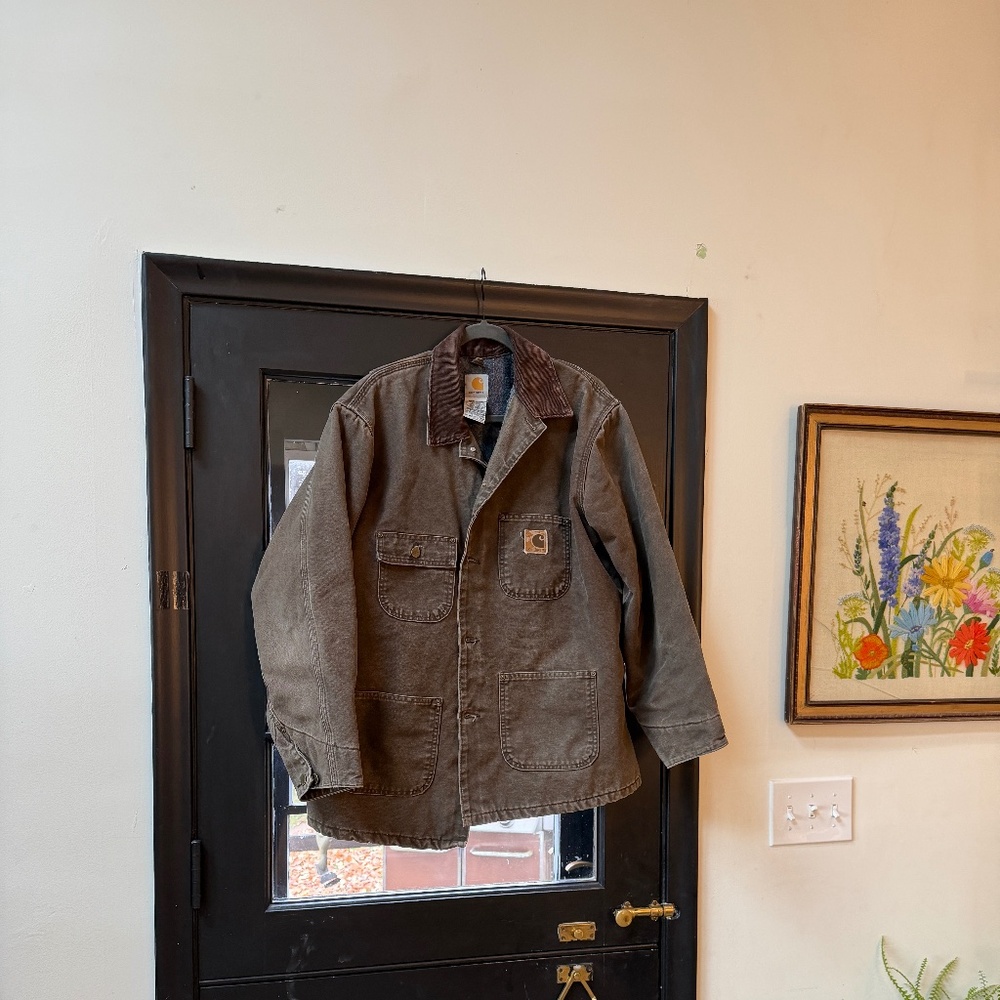RARE FIND Vintage‎ Carhartt Blanket-Lined Chore Coat "Mocha" Men's Large - Picture 6 of 6